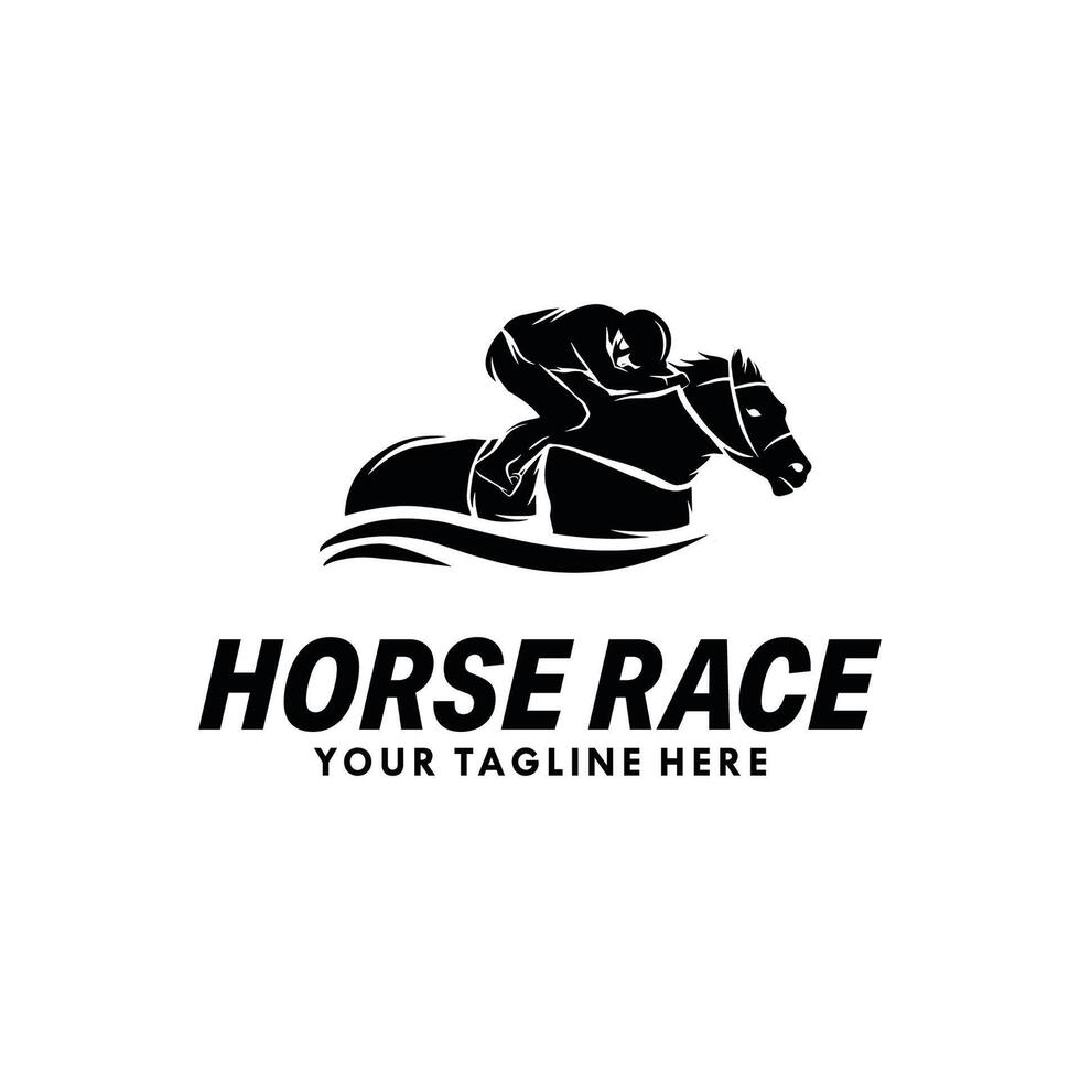 cheval courses sport silhouette logo conception vecteur