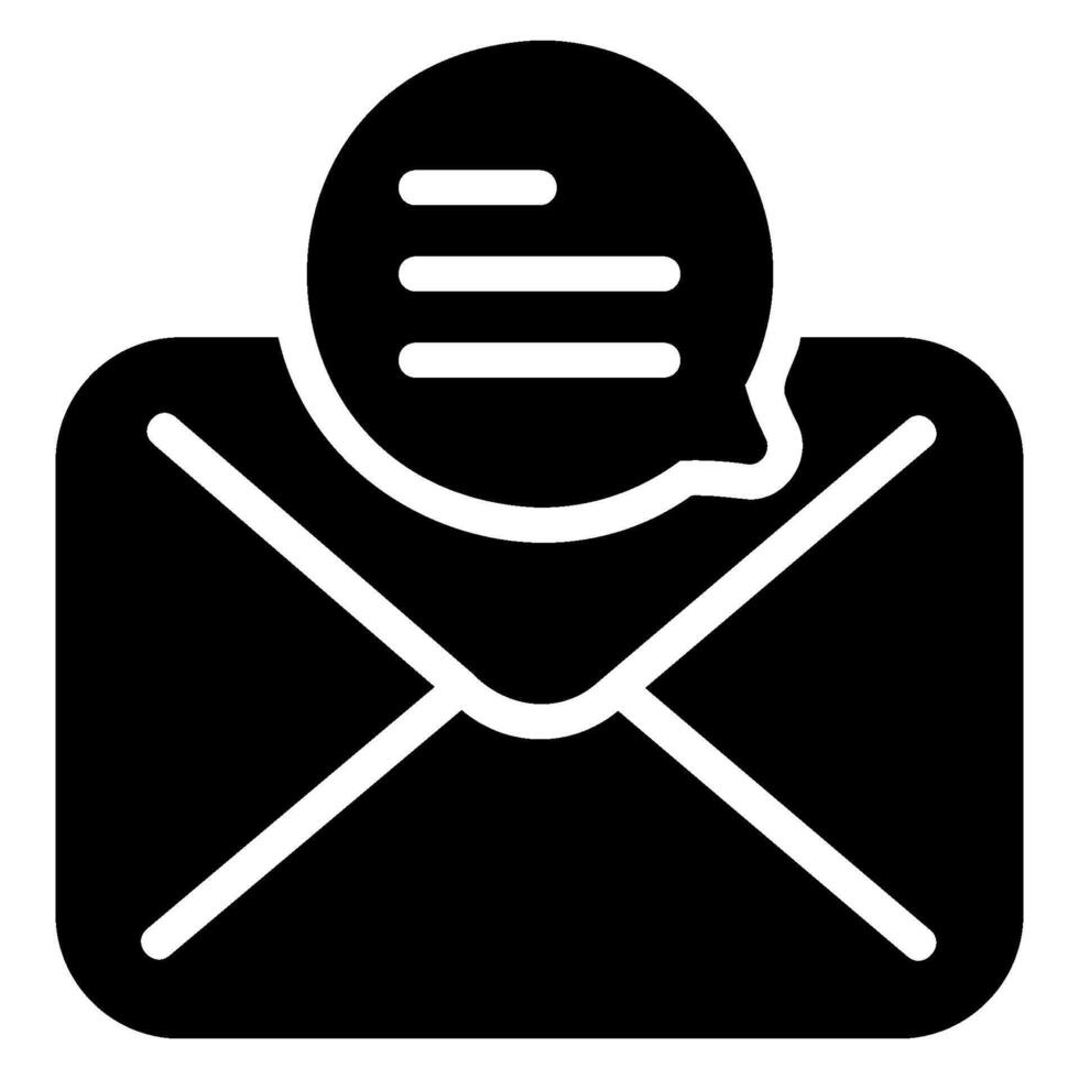 icône de glyphe de courrier électronique vecteur