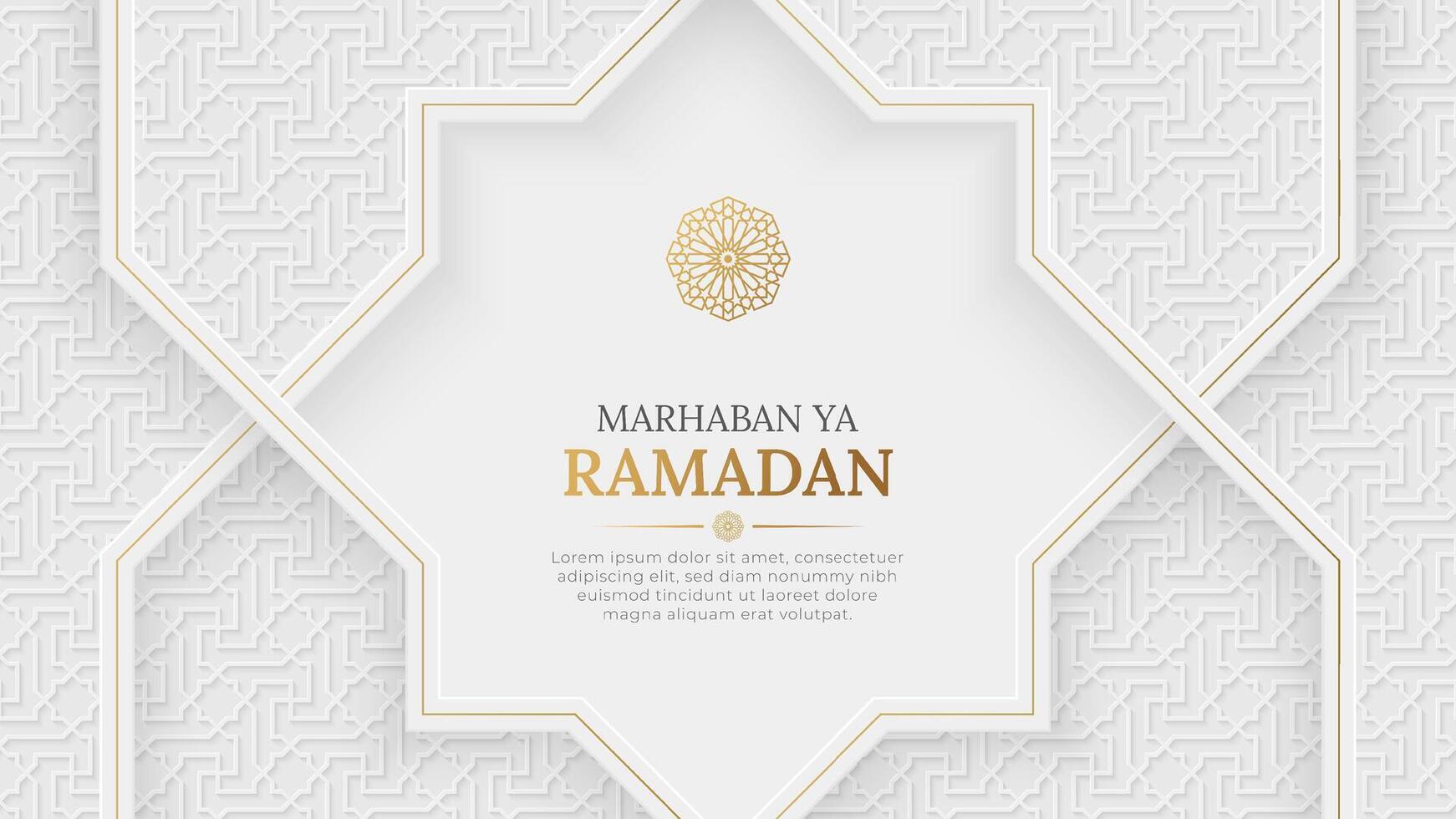 Ramadan kareem islamique élégant blanc et d'or luxe Contexte avec islamique modèle et décoratif ornement Cadre vecteur