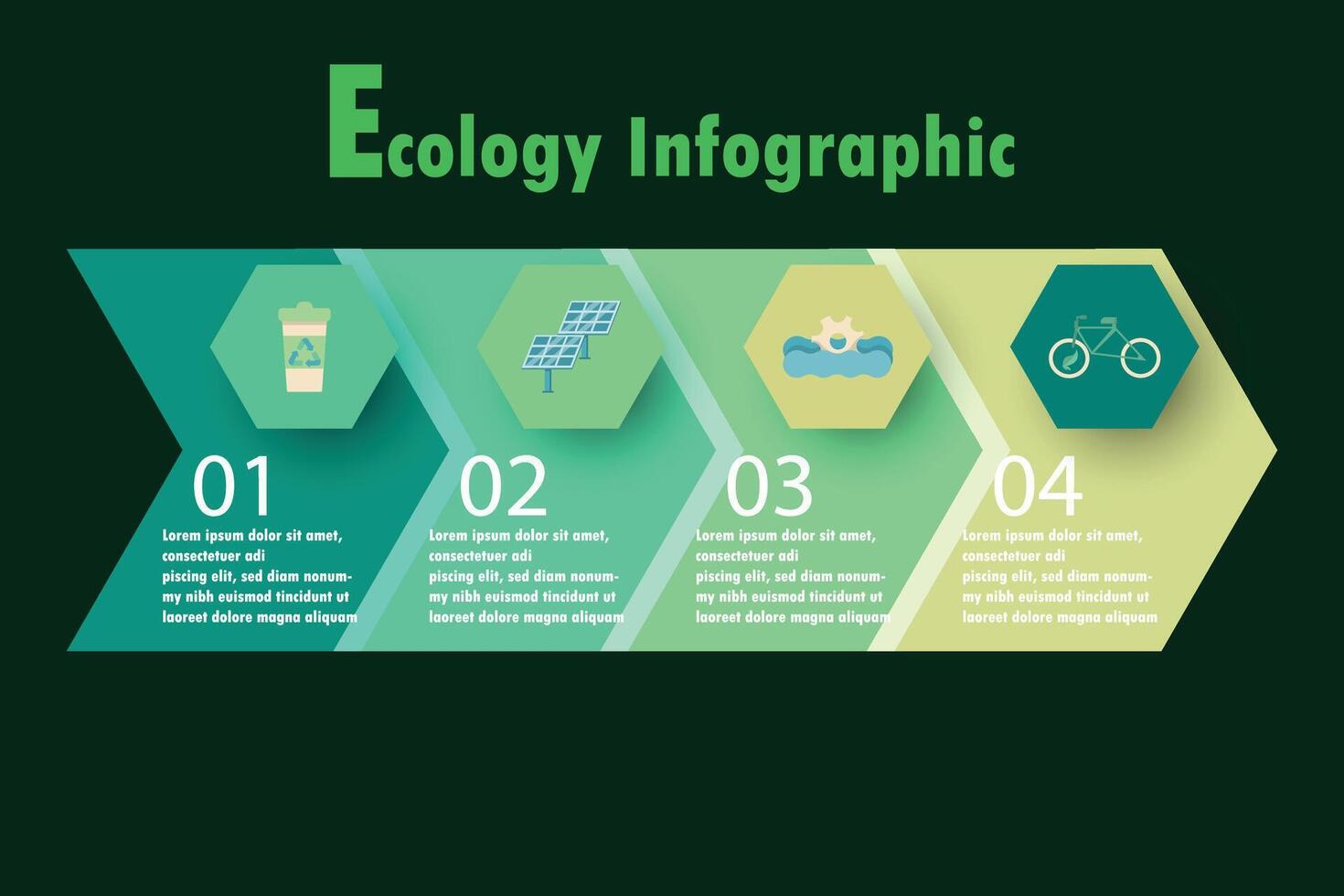 infographie renouvelable énergie modèle pour énergie consommation durable information présentation. vecteur géométrie et icône éléments. écologie moderne flux de travail diagrammes. rapport plan 4 les sujets