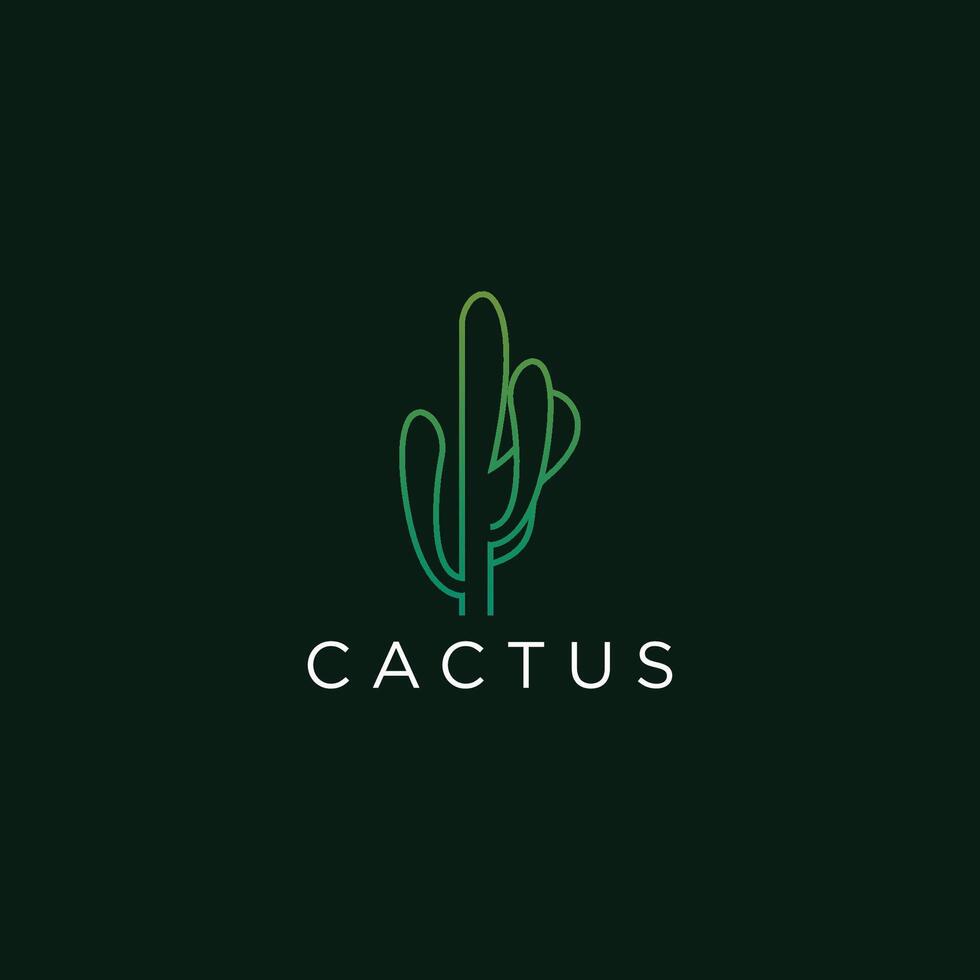 branché cactus logo icône conception vecteur