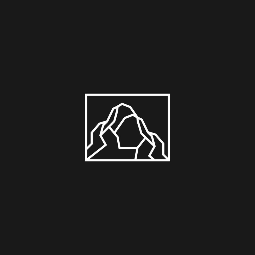 Montagne paysage pour aventure ancien logo conception. vecteur