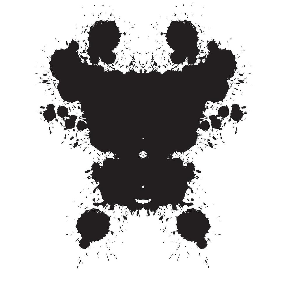 Rorschach tache d'encre test. abstrait silhouettes. psychopathe diagnostique vecteur