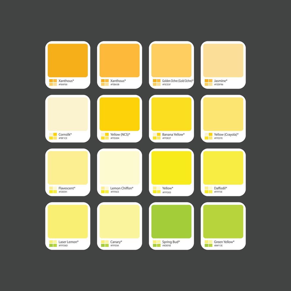 Jaune crème vert rgb Couleur combinaison palette avec hex vecteur