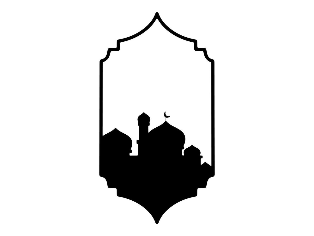 islamique mosquée eid Al adha silhouette Cadre Contexte vecteur