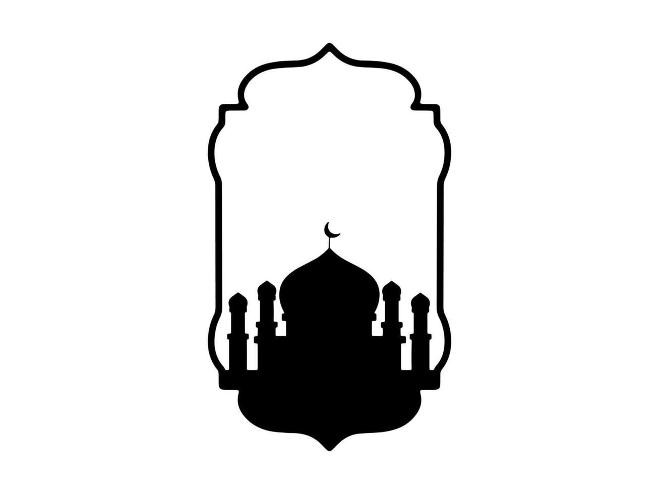 islamique mosquée Ramadan mubarak silhouette Cadre Contexte vecteur