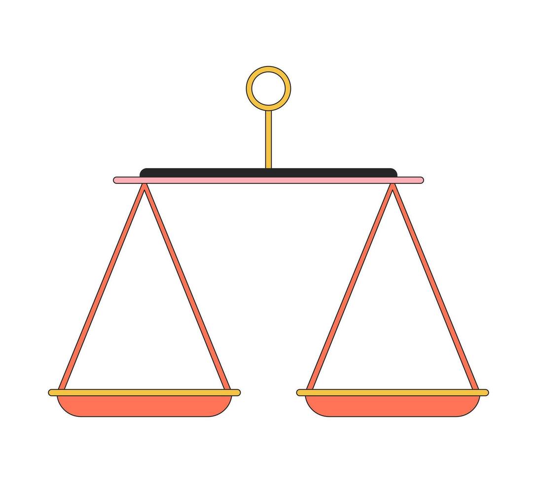 Justice Balance bronze linéaire dessin animé objet vecteur