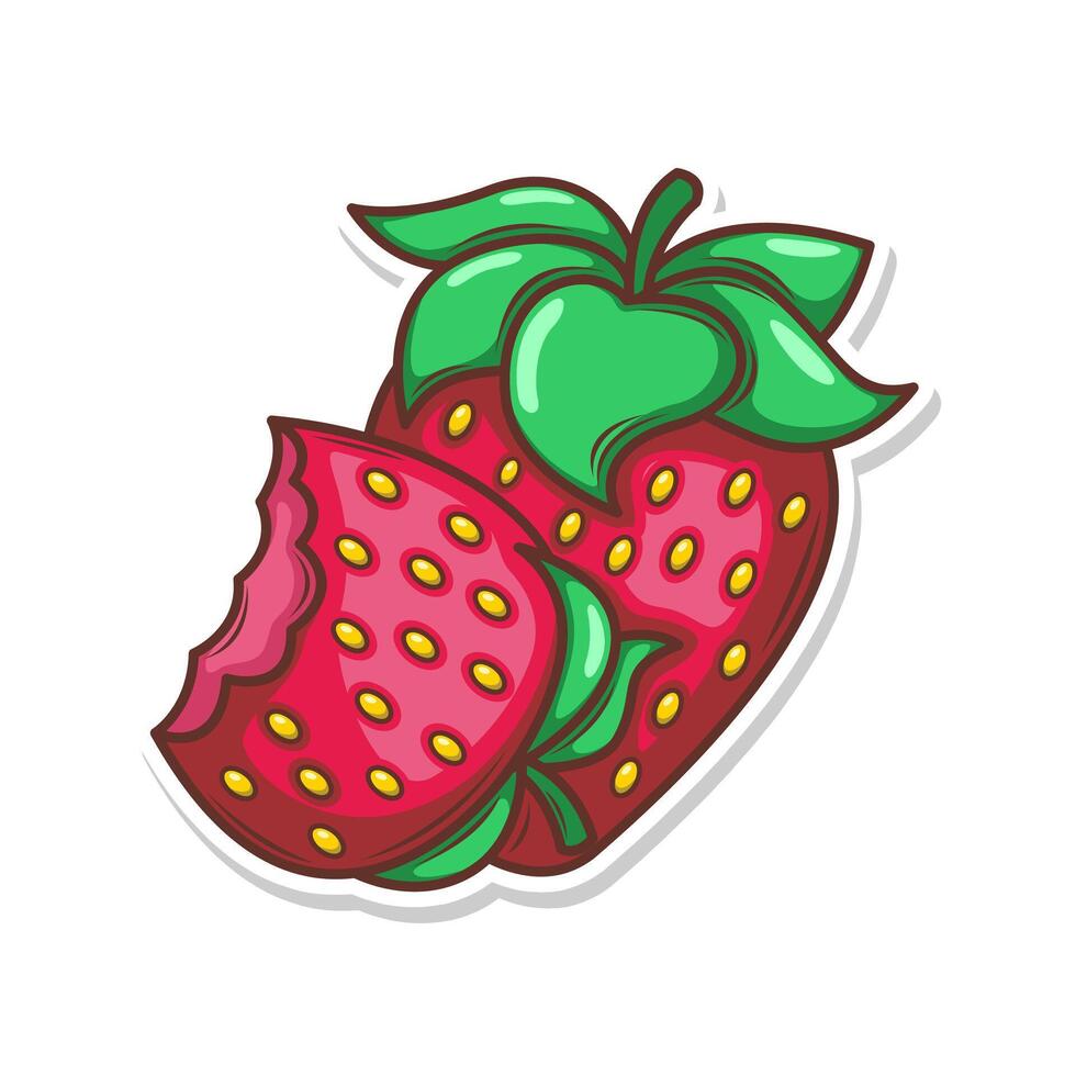 main dessiner fraise fruit illustration art vecteur