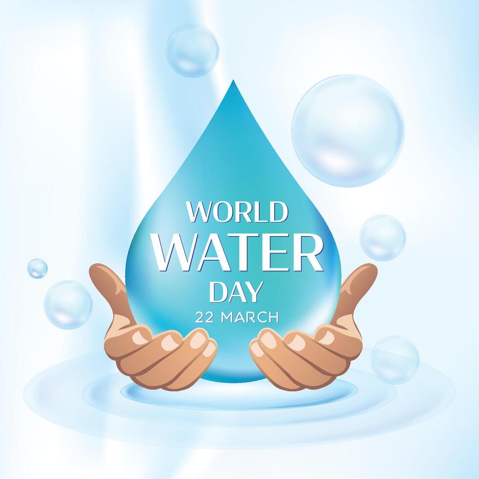 monde l'eau journée , enregistrer le l'eau logo conception modèle vecteur