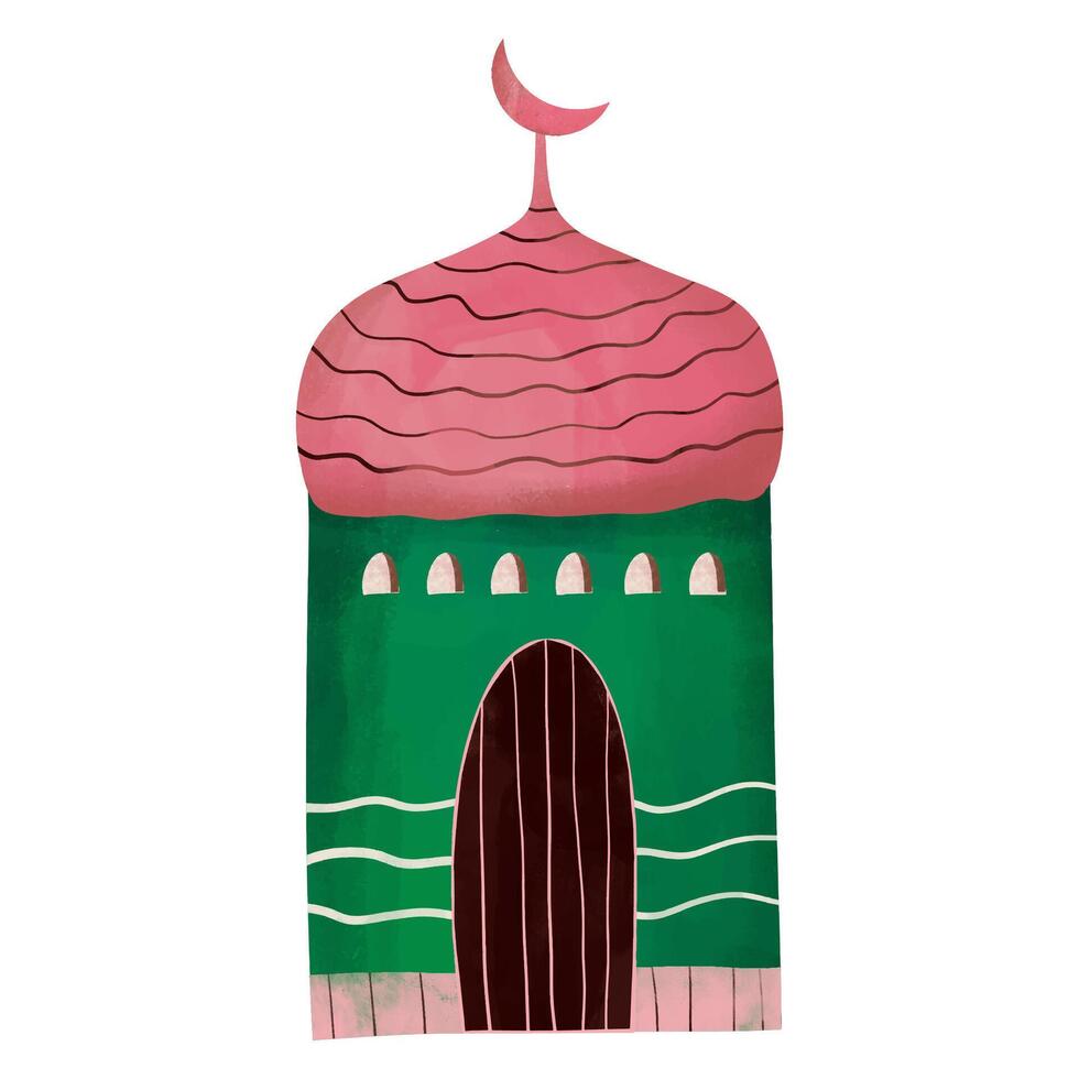 mosquée ou arabe maison aquarelle illustration vecteur