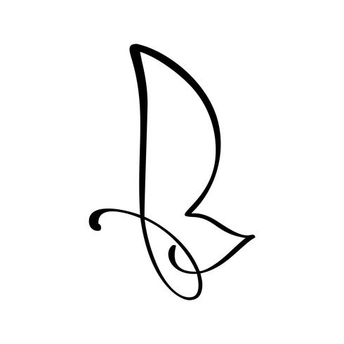 Logo de calligraphie symbole dessiné main du papillon. Concept cosmétique beauté. Élément de vecteur d&#39;écologie. Illustration icône eco design pour mariage et vacances, carte de voeux