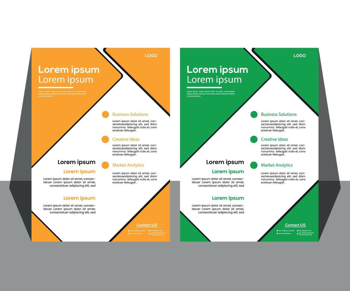 entreprise entreprise flyer affiche brochure brochure couverture conception mise en page fond, deux couleurs, modèle vectoriel au format a4 - vecteur