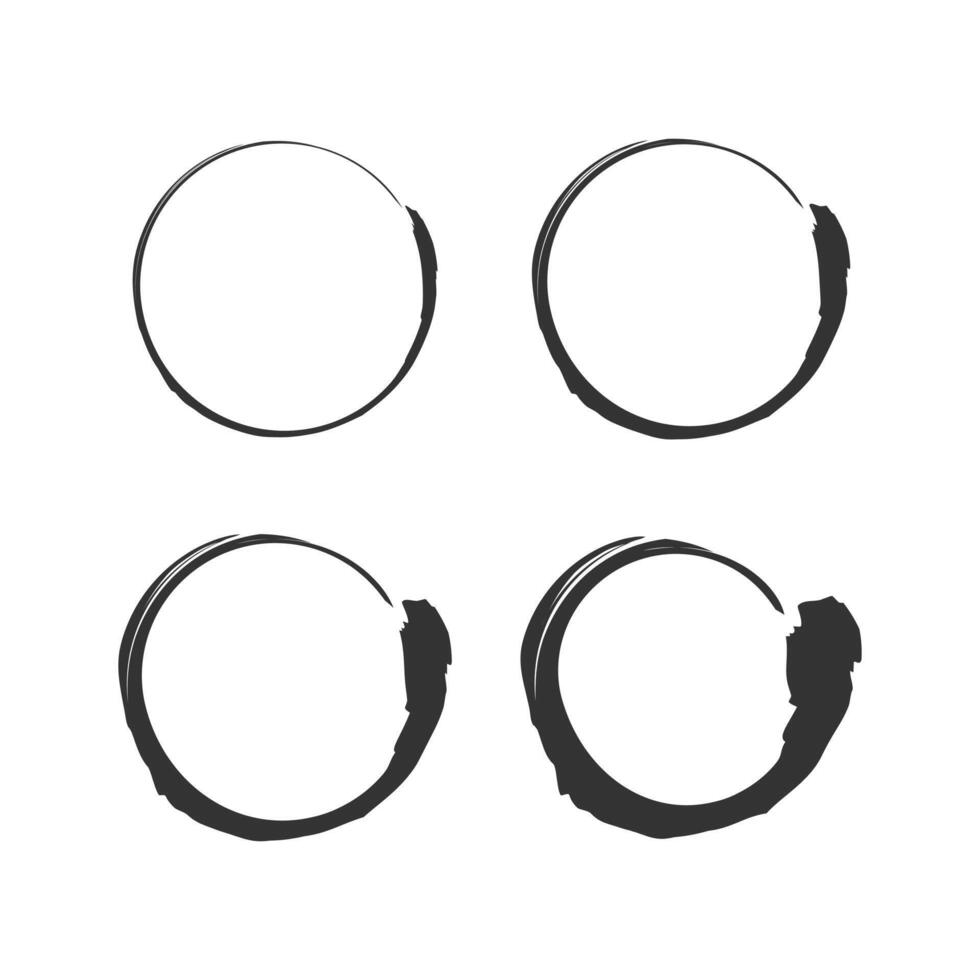 ensemble de grunge bannière élément conception ,cercle brosse logo conception, pente brosse ,logo rond brosse vecteur
