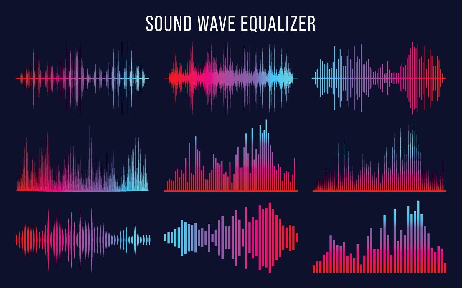 du son vagues l'audio la musique interface éléments vecteur