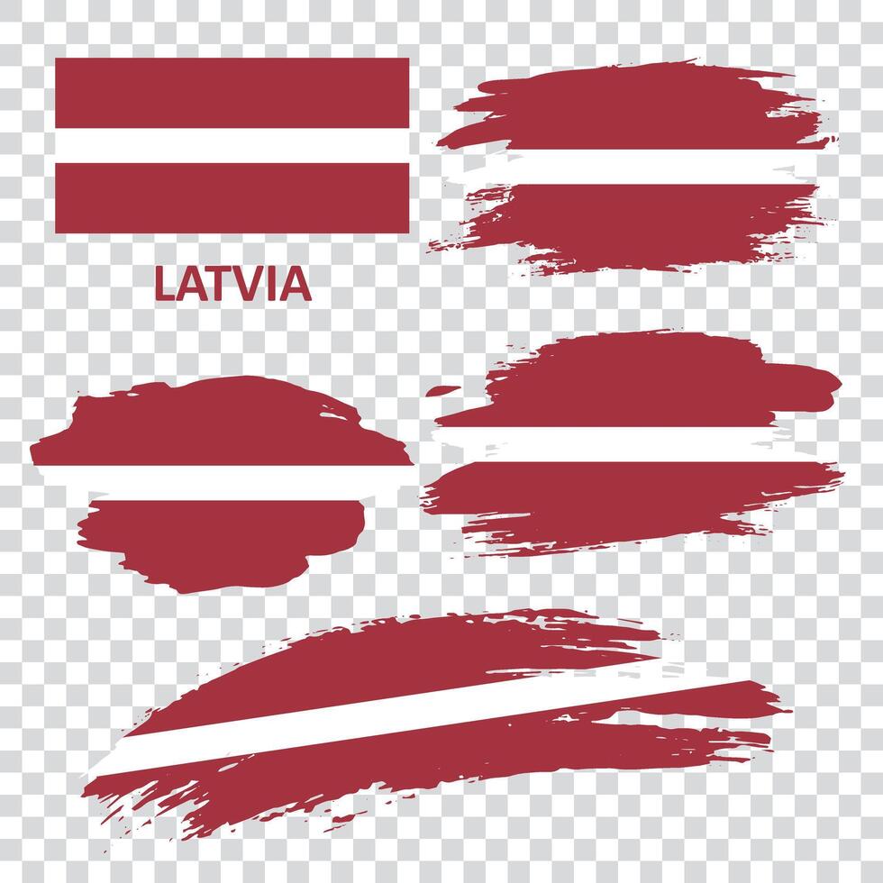 ensemble de vecteur drapeaux de Lettonie