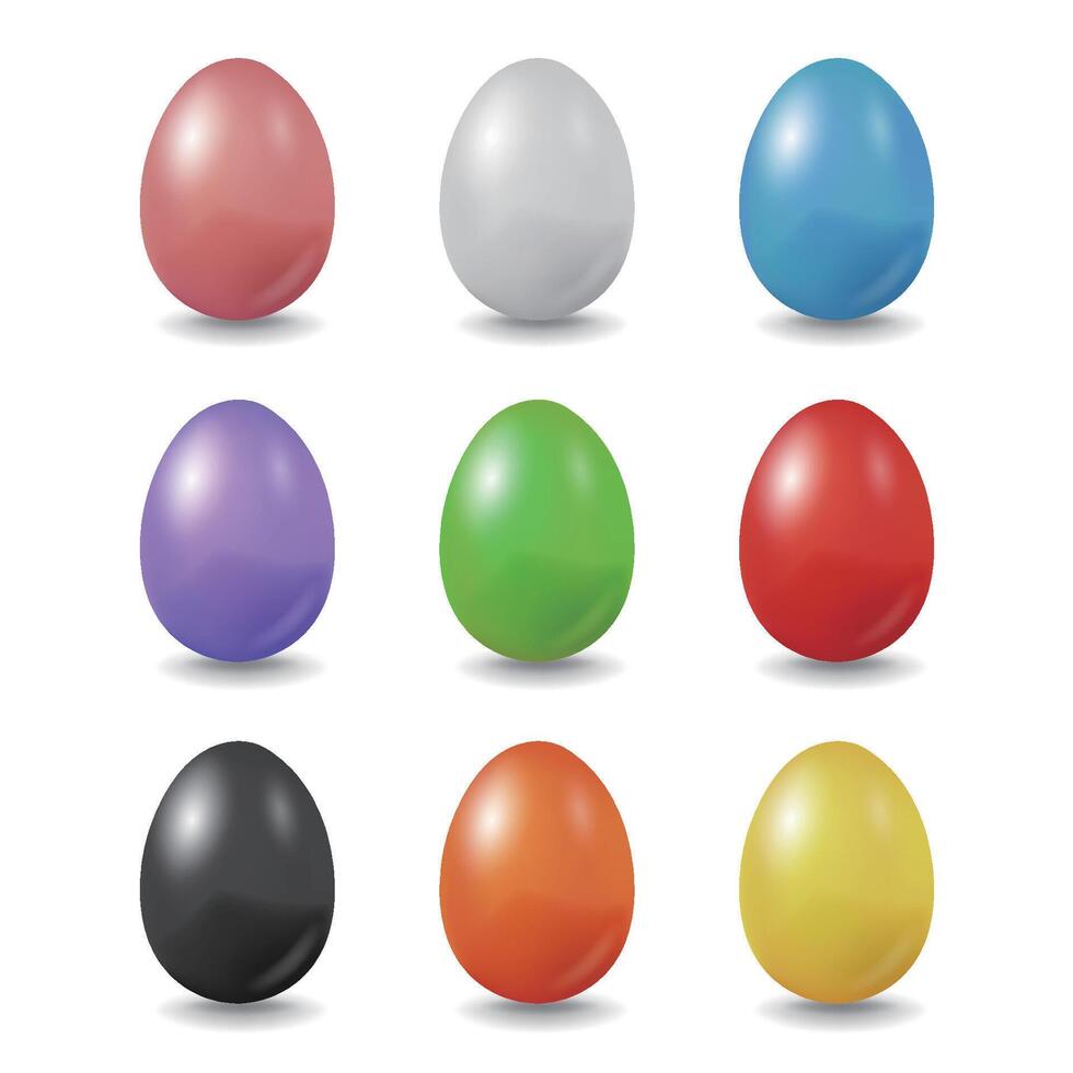 collection de Pâques des œufs dans différent couleurs vecteur