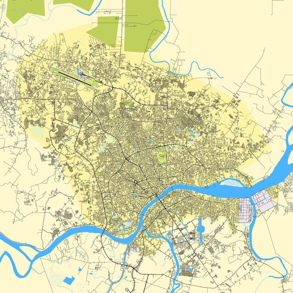 carte de palembang ville, Sud Sumatra, Indonésie vecteur