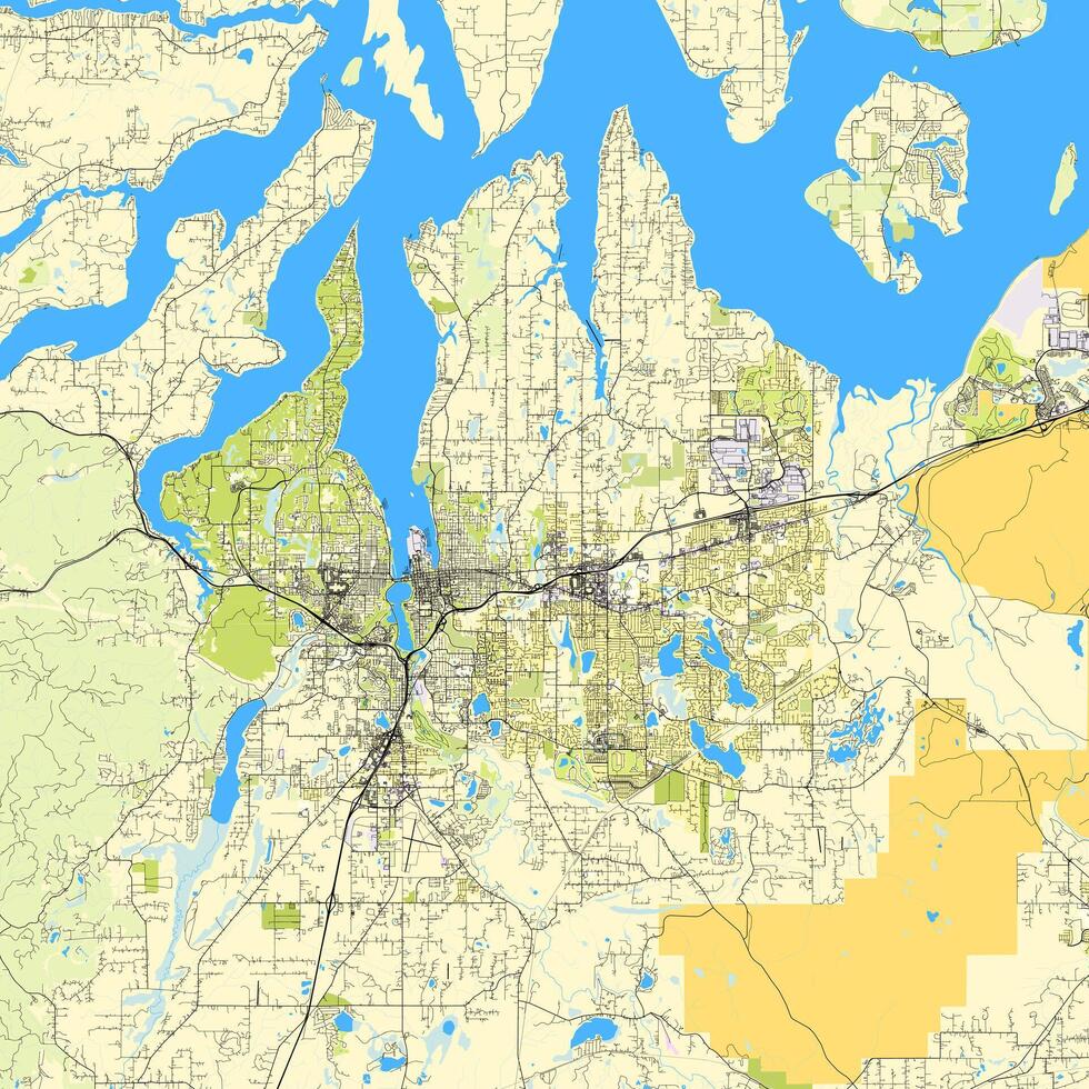 ville carte de Olympie, Washington, Etats-Unis vecteur
