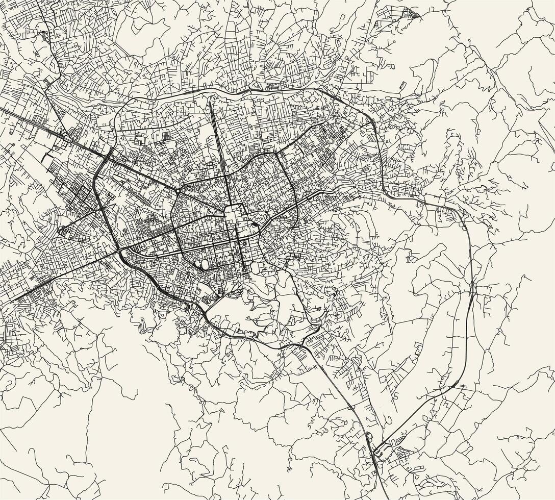 vecteur ville route carte de tirana, Albanie Les données de openstreetmap