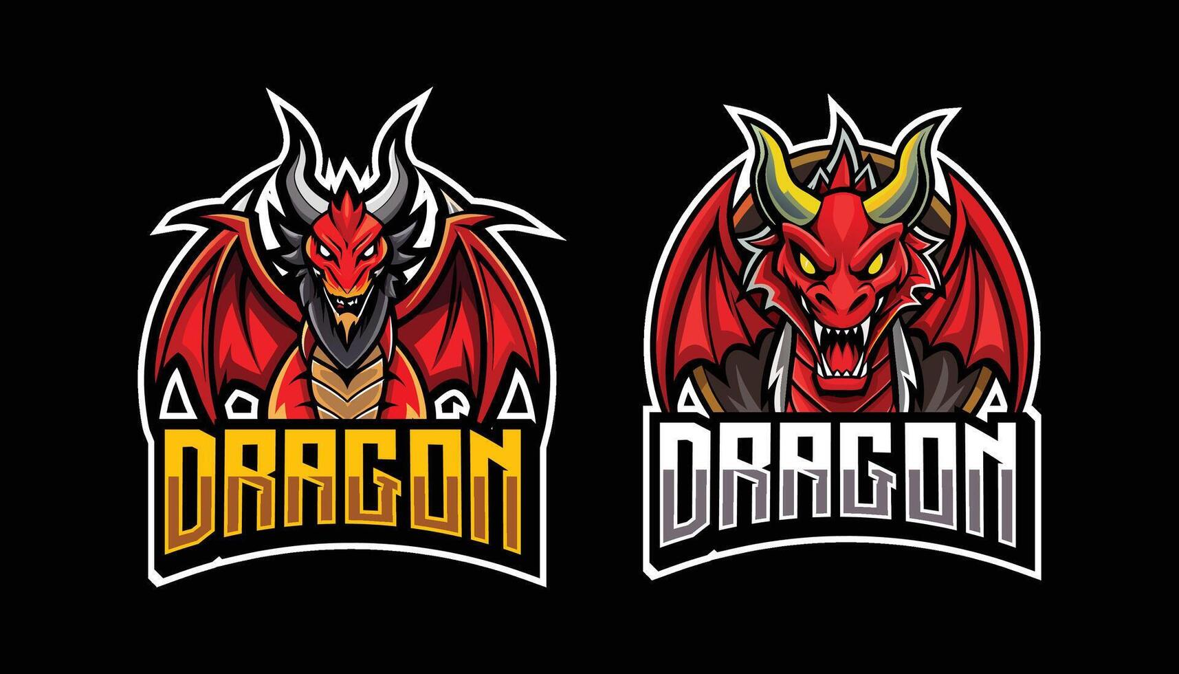 dragon esport jeu logo. ensemble de dragon mascotte conception vecteur