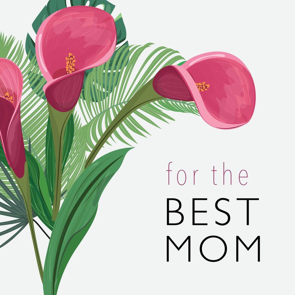les mères journée floral bannière avec calla fleurs vecteur