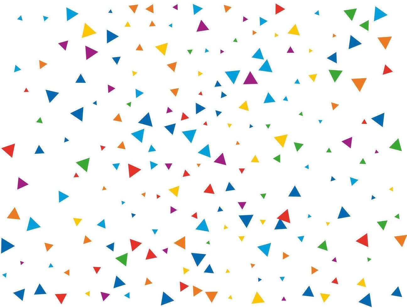triangulaire confettis. lumière arc en ciel briller confettis Contexte. coloré de fête texture. vecteur