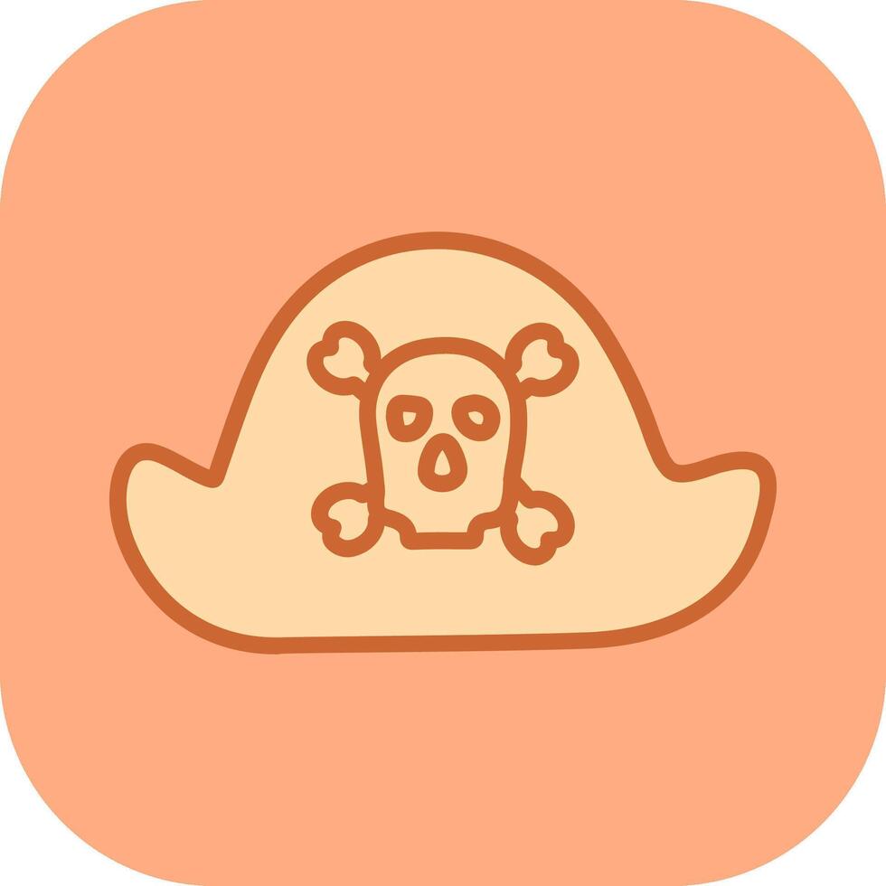 pirate en icône de vecteur de chapeau