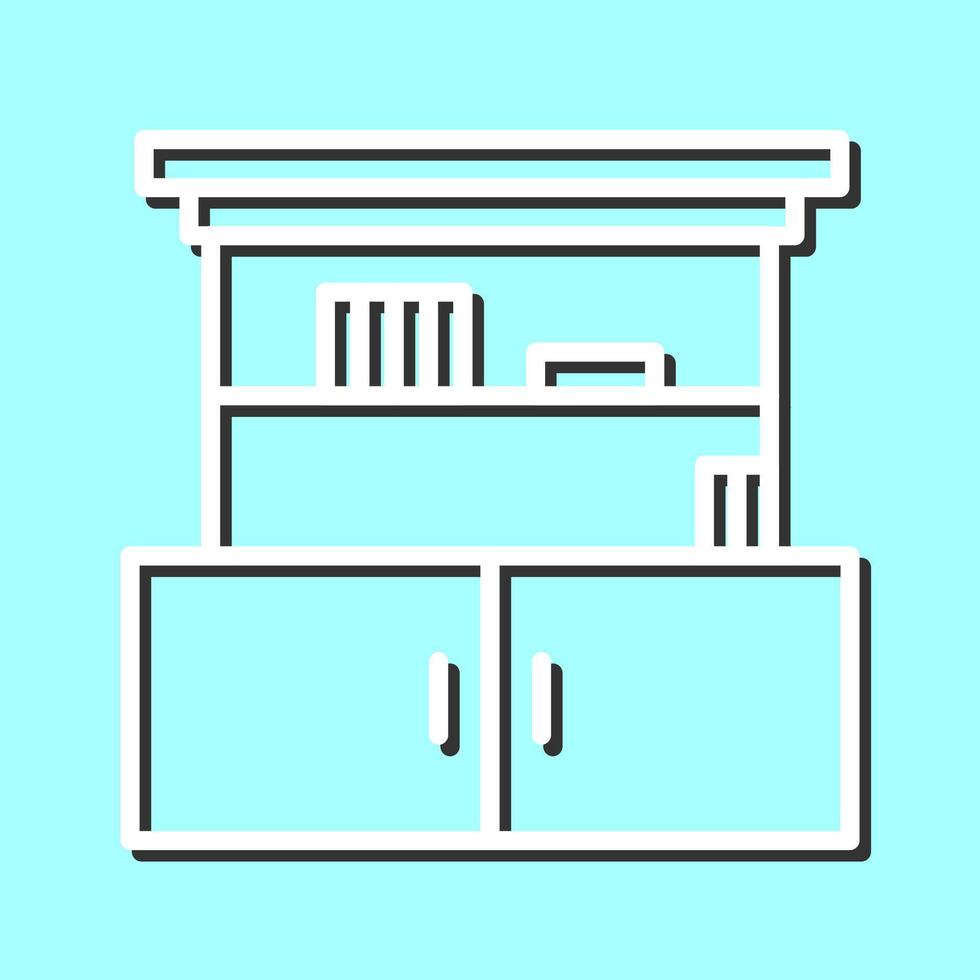 armoire avec icône de vecteur d'étagères