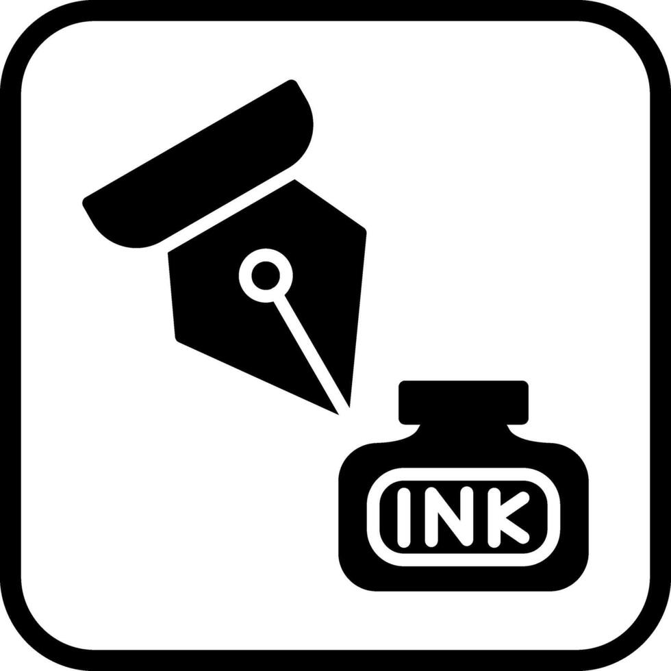 icône de vecteur d'encre et de stylo