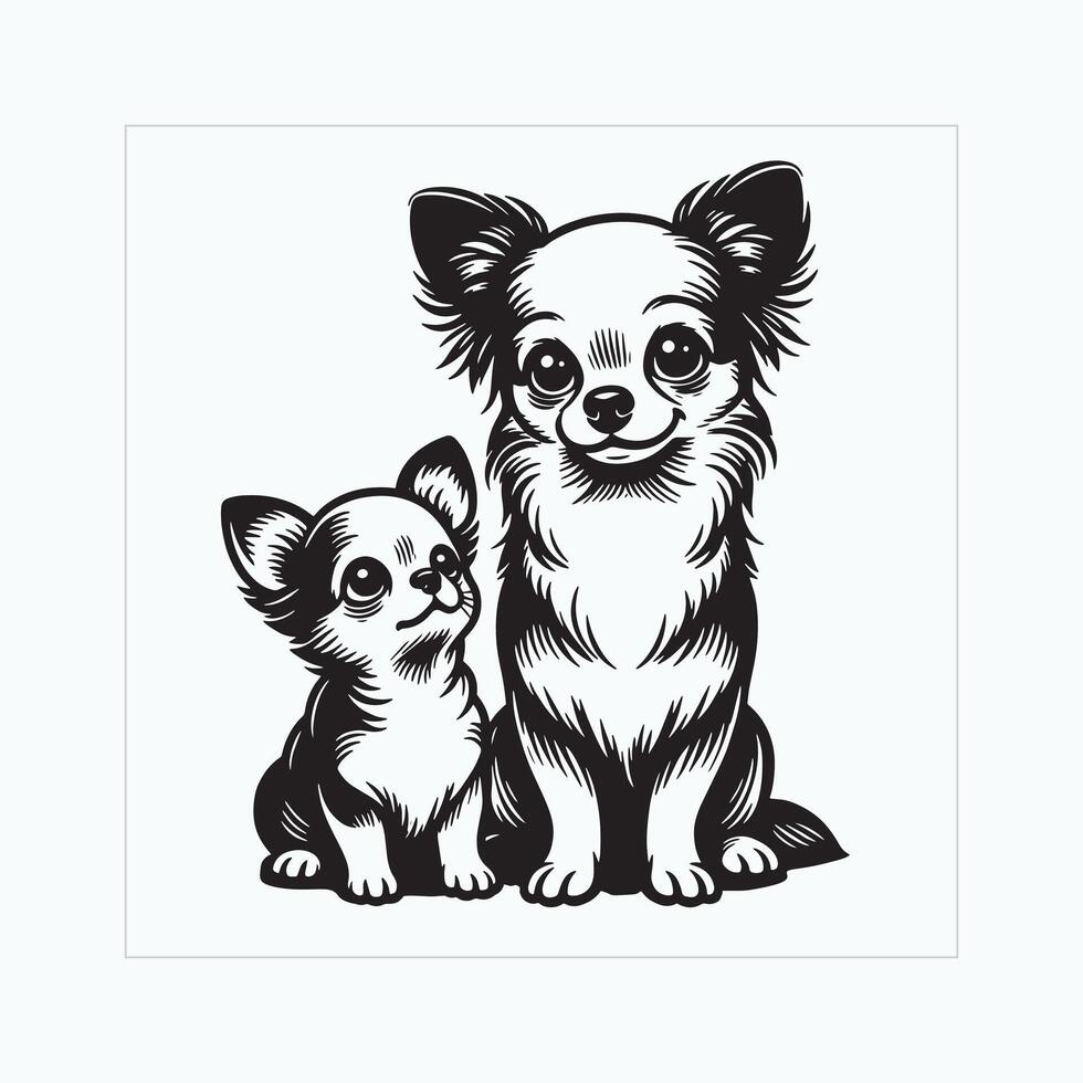 ai généré chihuahua chien famille clipart illustration vecteur