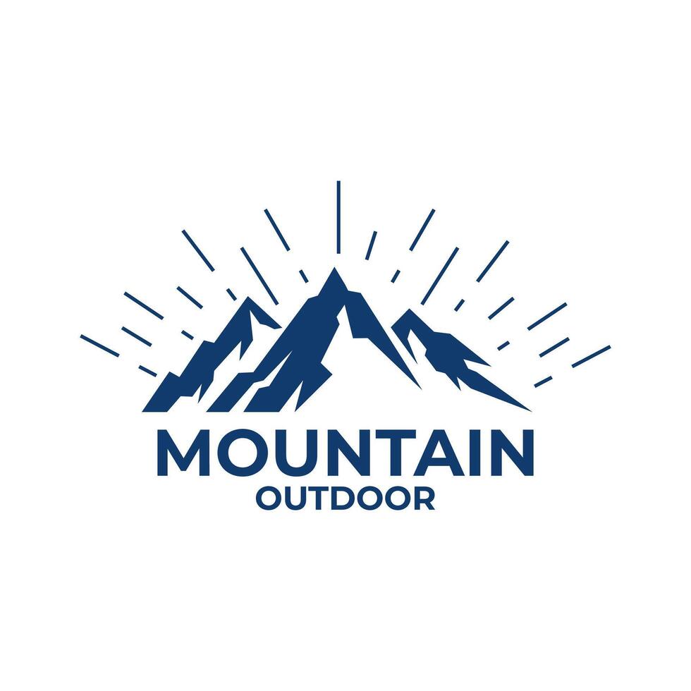 logo extérieur de montagne vecteur