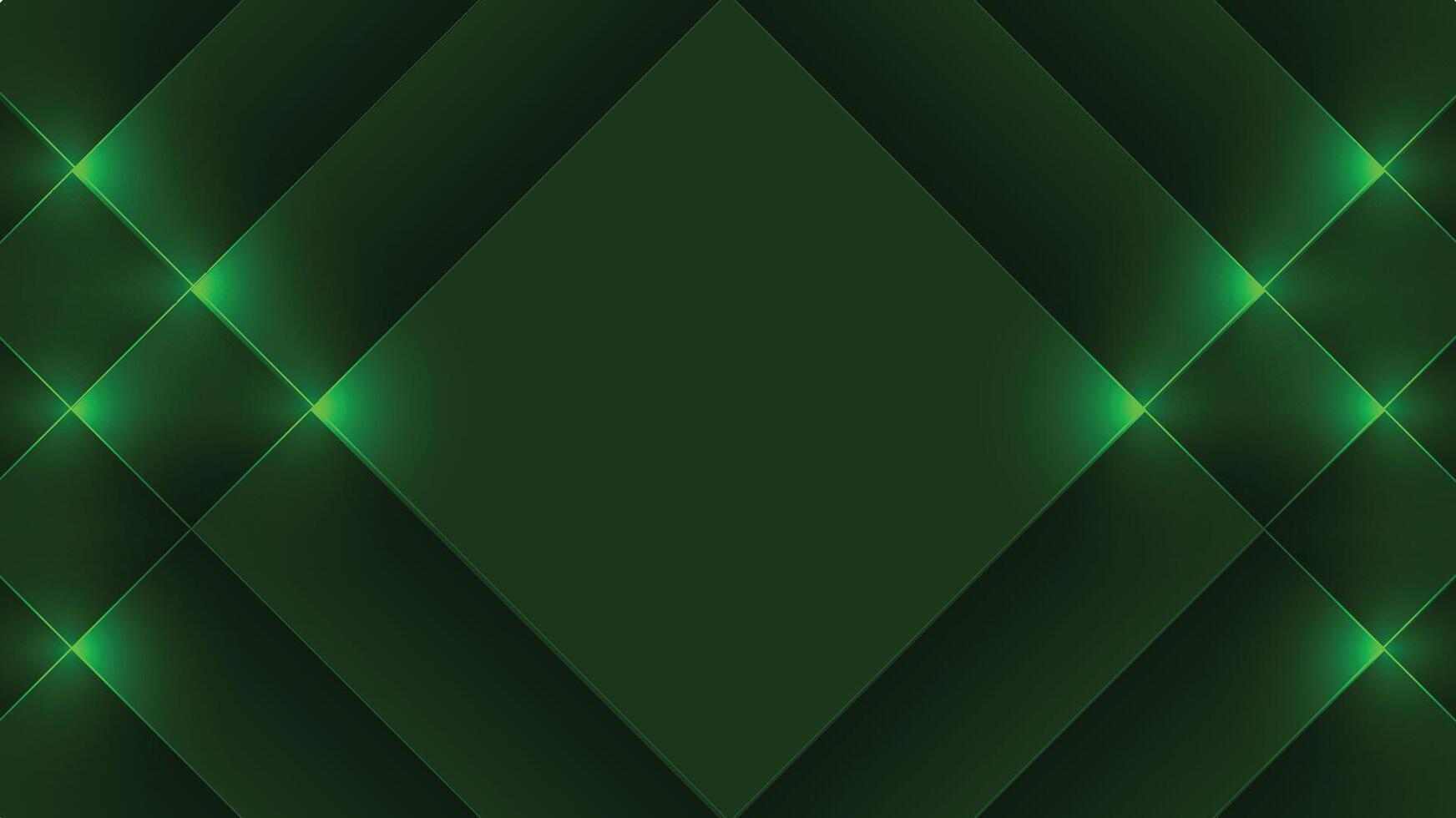 La technologie Contexte chevauchement couche sur foncé espace avec vert lumière lignes effet décoration vecteur