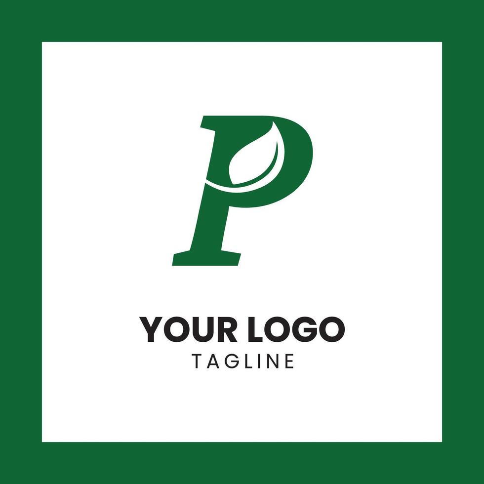 vecteur gratuit vecteur p lettre feuille logo