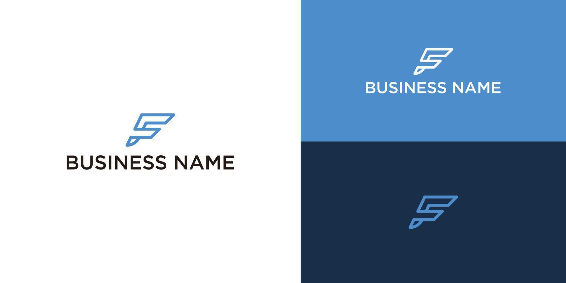 unique F lettre logos pour entreprises vecteur