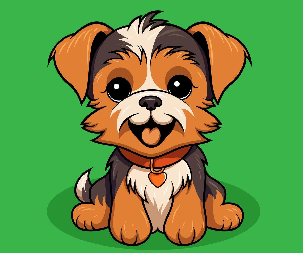 Yorkshire terrier chiot mascotte personnage vecteur