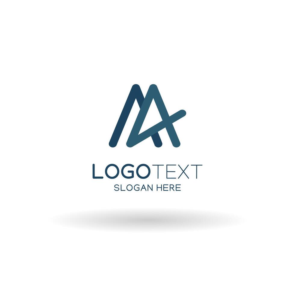 abstrait logo avec lettre a4 illustration dans bleu couleur. vecteur