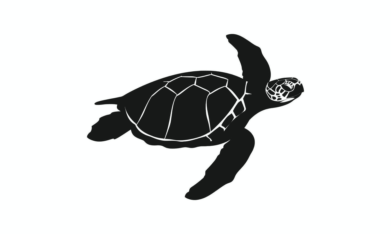 ai généré noir tortue silhouette vecteur