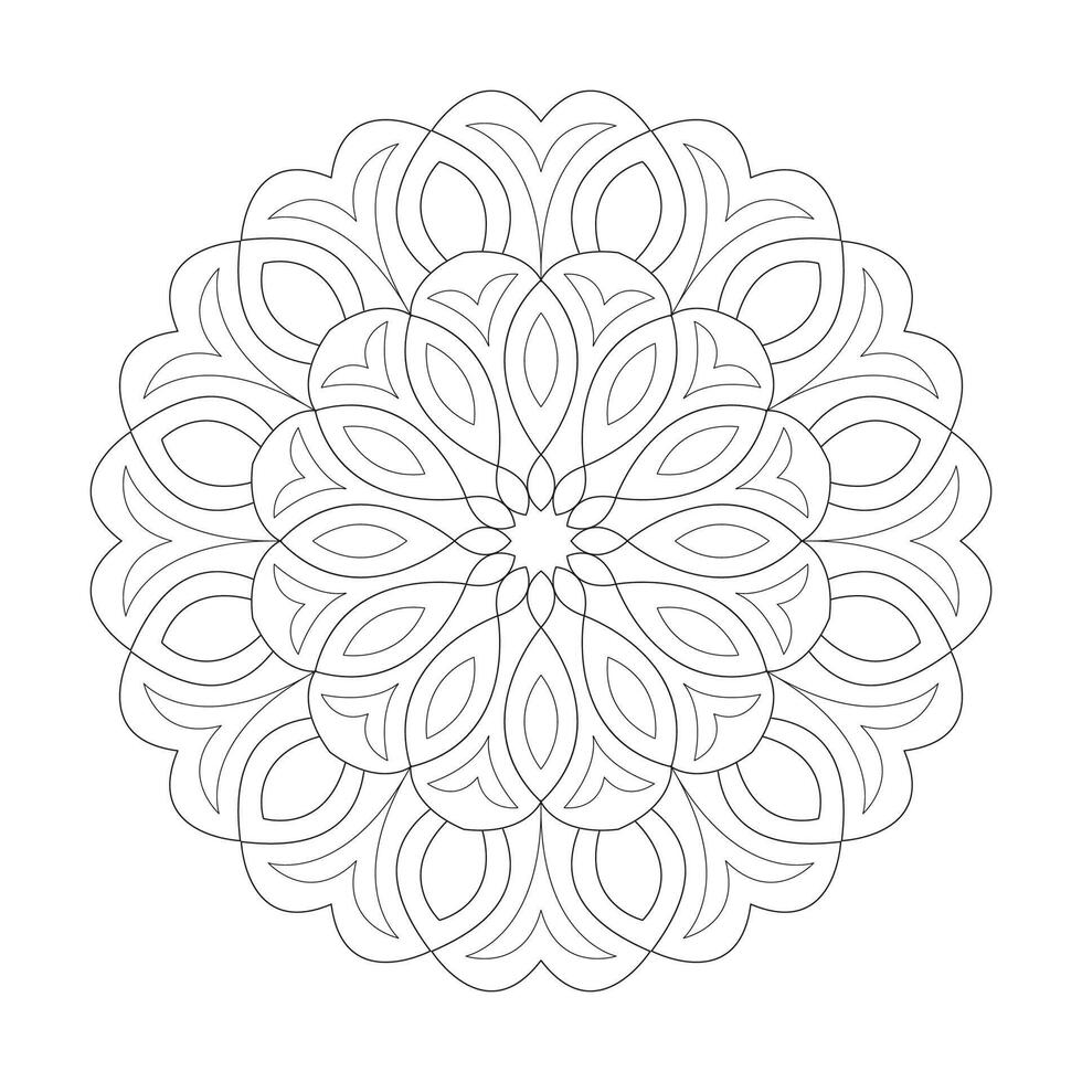 fleur coloration livre mandala facile conception page vecteur fichier