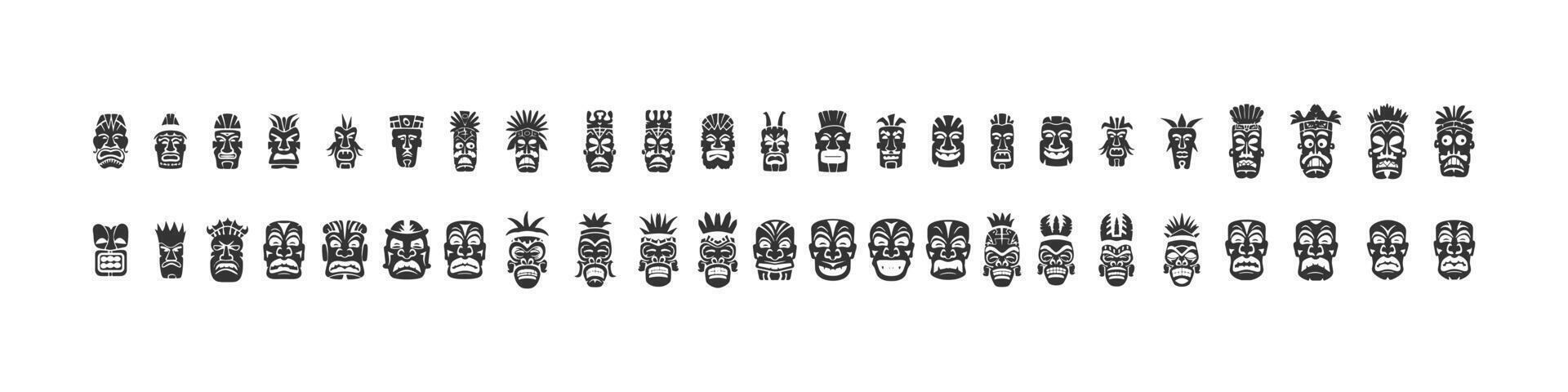 tiki masques icône ensemble. vecteur illustration conception.