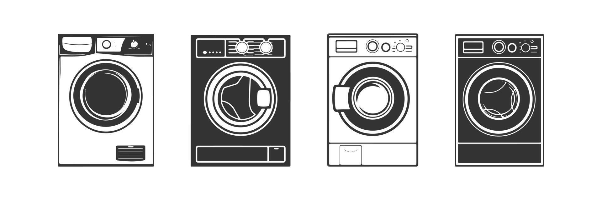 la lessive machine icône ensemble. vecteur illustration conception.