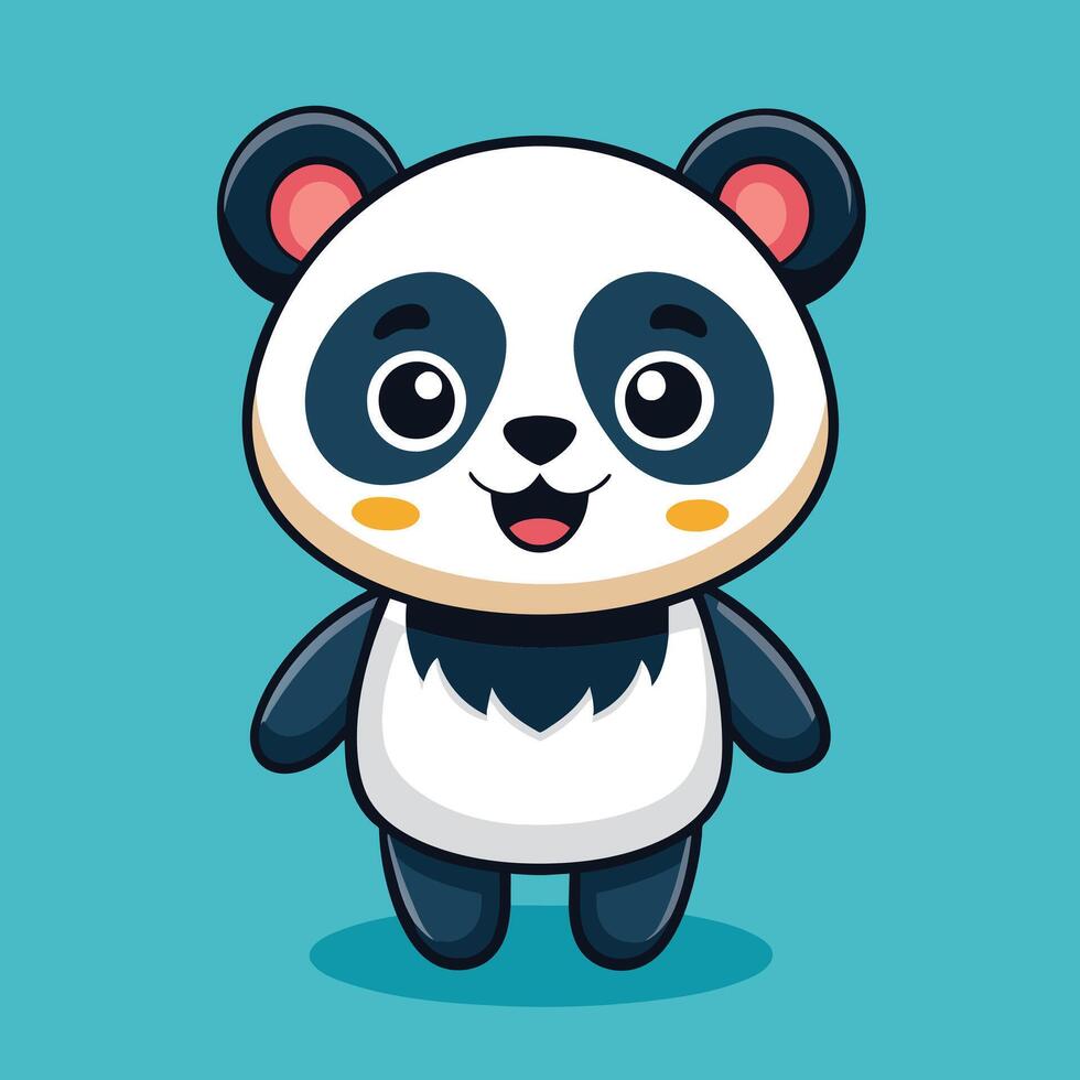 mignonne Panda dessin animé animal vecteur illustration