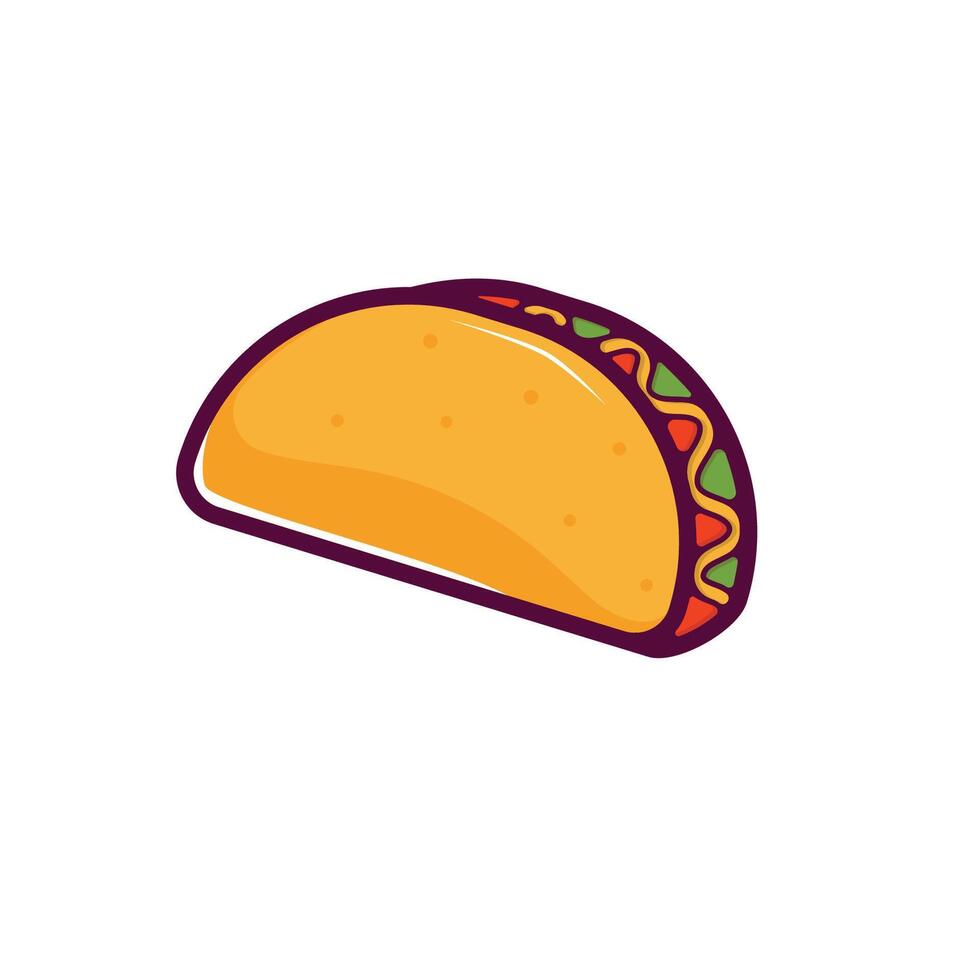 main tiré taco logo avec vecteur concept