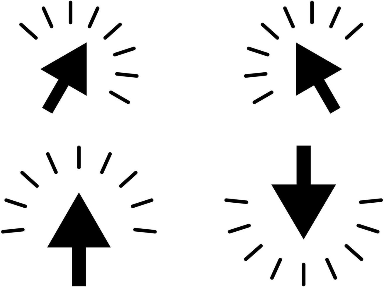 en cliquant le le curseur icône, ordinateur bouton La Flèche signe vecteur illustration.