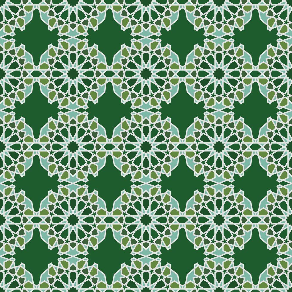 marocain sans couture modèle vert Couleur décoratif Contexte vecteur