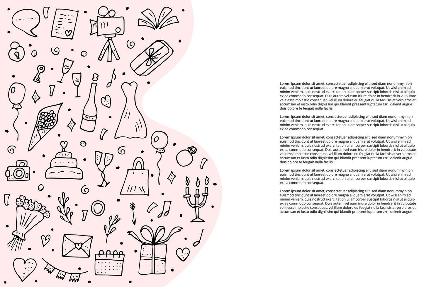 mariage symboles ensemble. vecteur conception illustration.