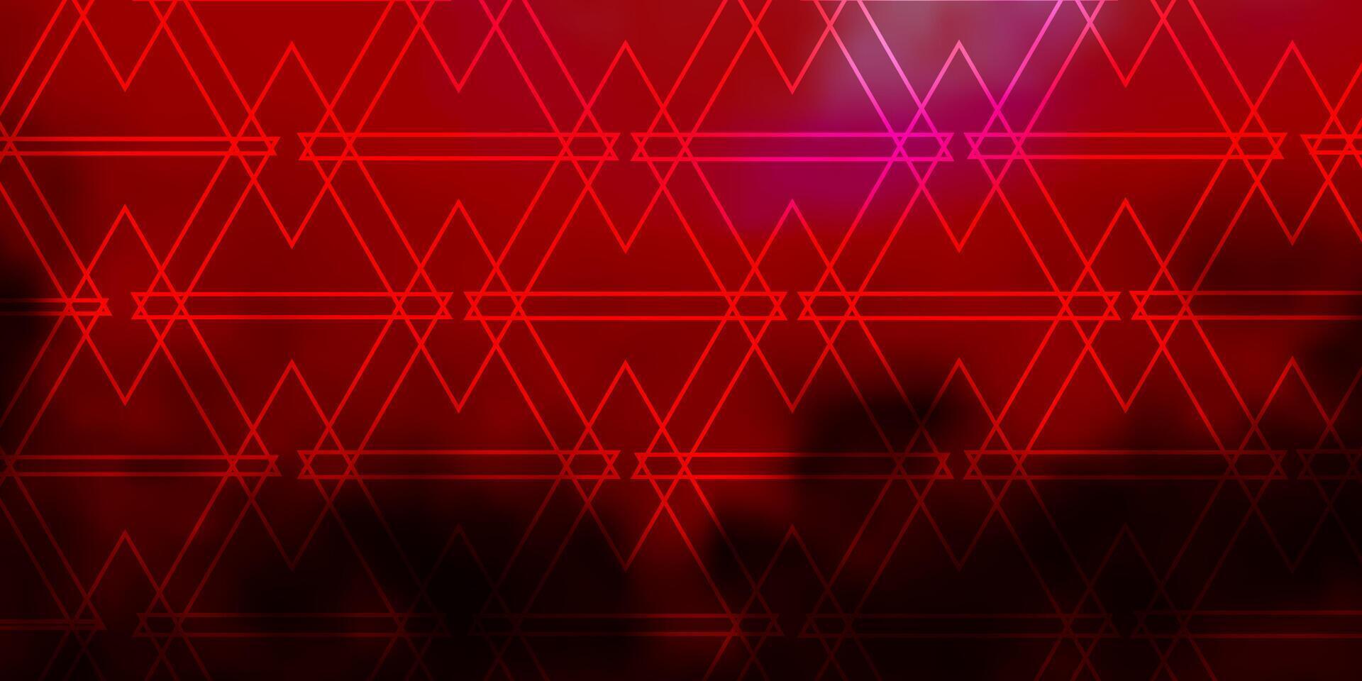 modèle vectoriel rose clair, rouge avec des lignes, des triangles.