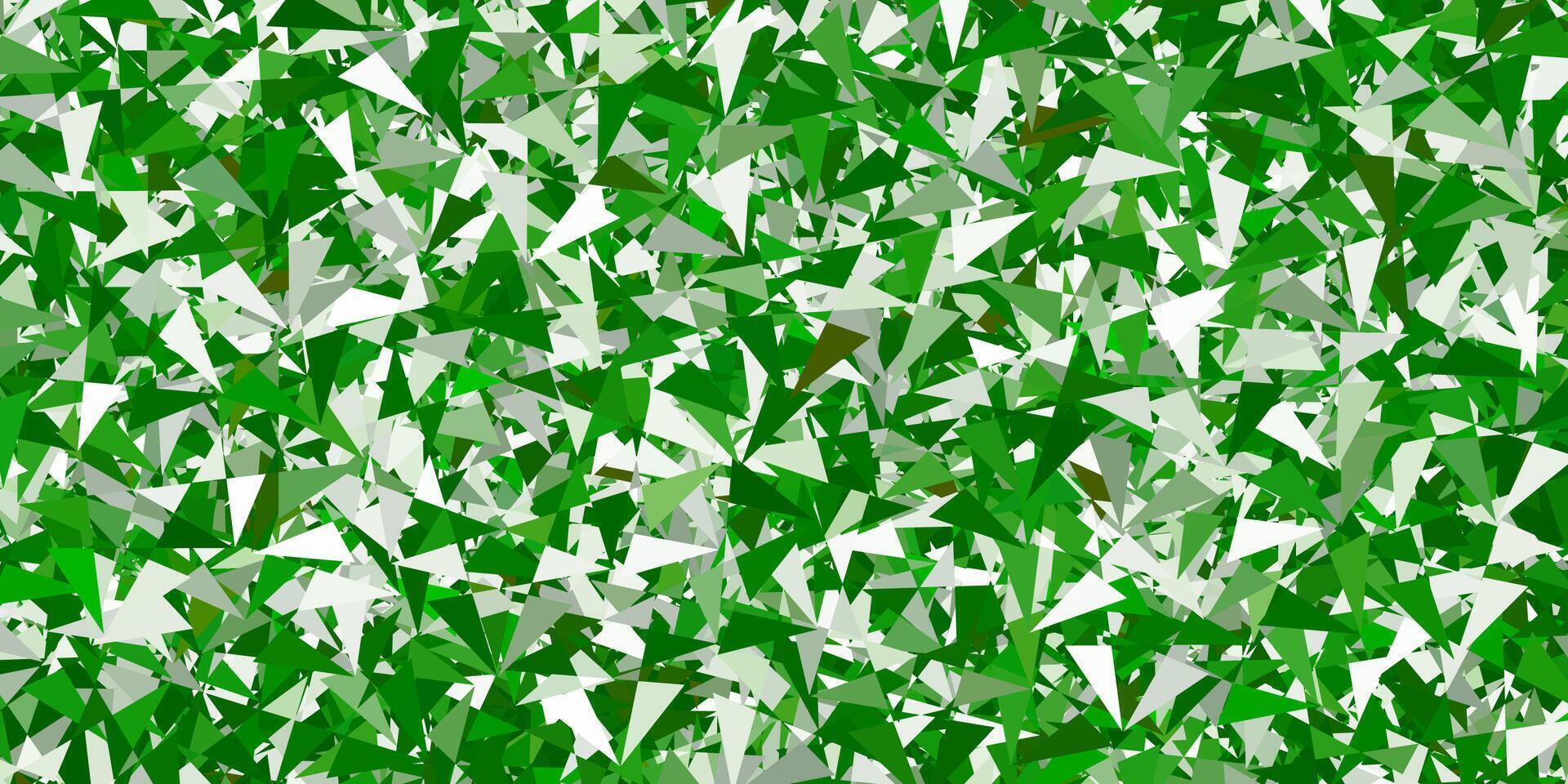 texture de vecteur vert clair avec des triangles aléatoires.