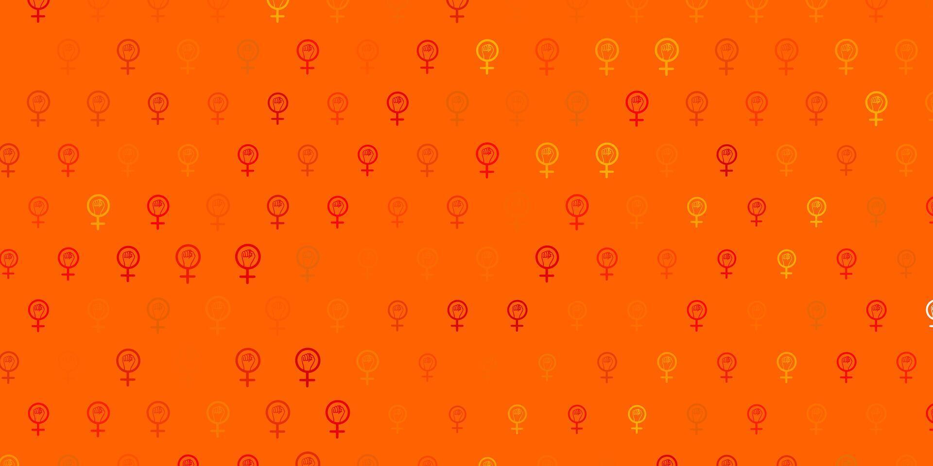 modèle vectoriel orange clair avec des signes de femme d'affaires.