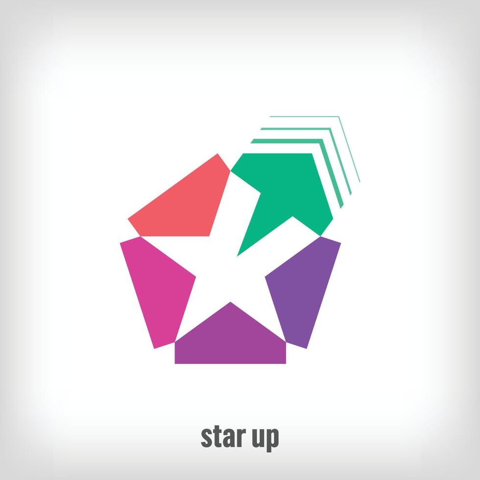 Créatif étoile monter logo. uniquement conçu Couleur transitions. Commencez, objectif et idée logo modèle vecteur. vecteur