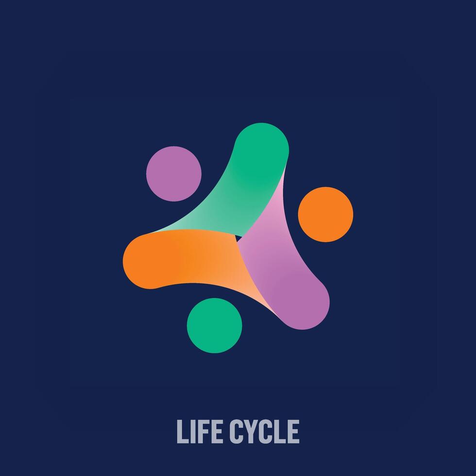 Créatif famille lignée et la vie cycle ligne logo. uniquement conçu Couleur transitions. développement et unité vecteur logo modèle.